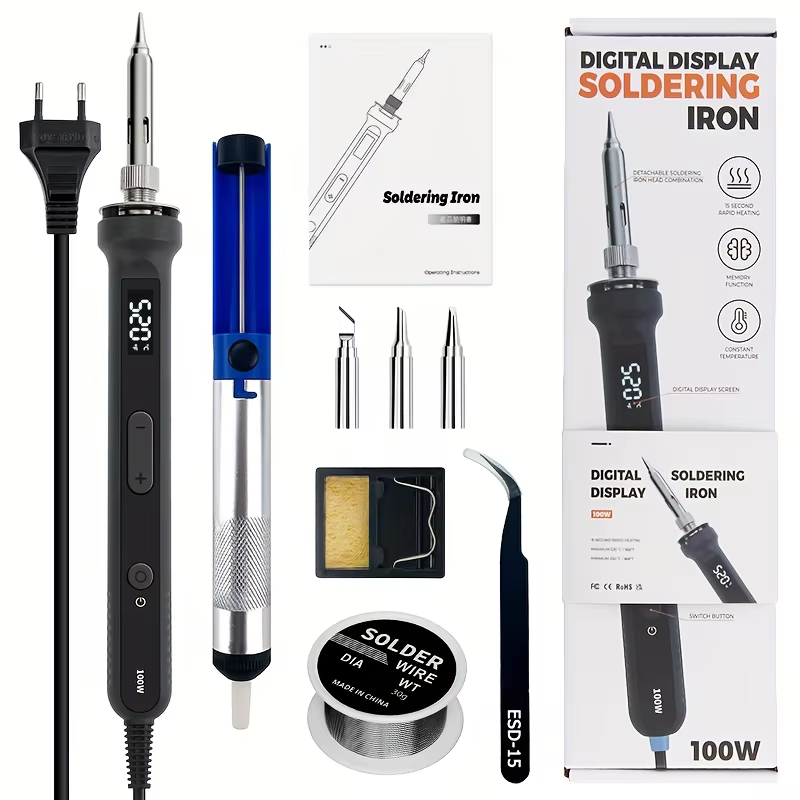 Electronics Repair Tools - 100W Digital Soldering Iron Kit Adjustable‑Temperature
